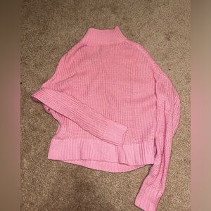 Light Pink Knit Turtleneck Sweater